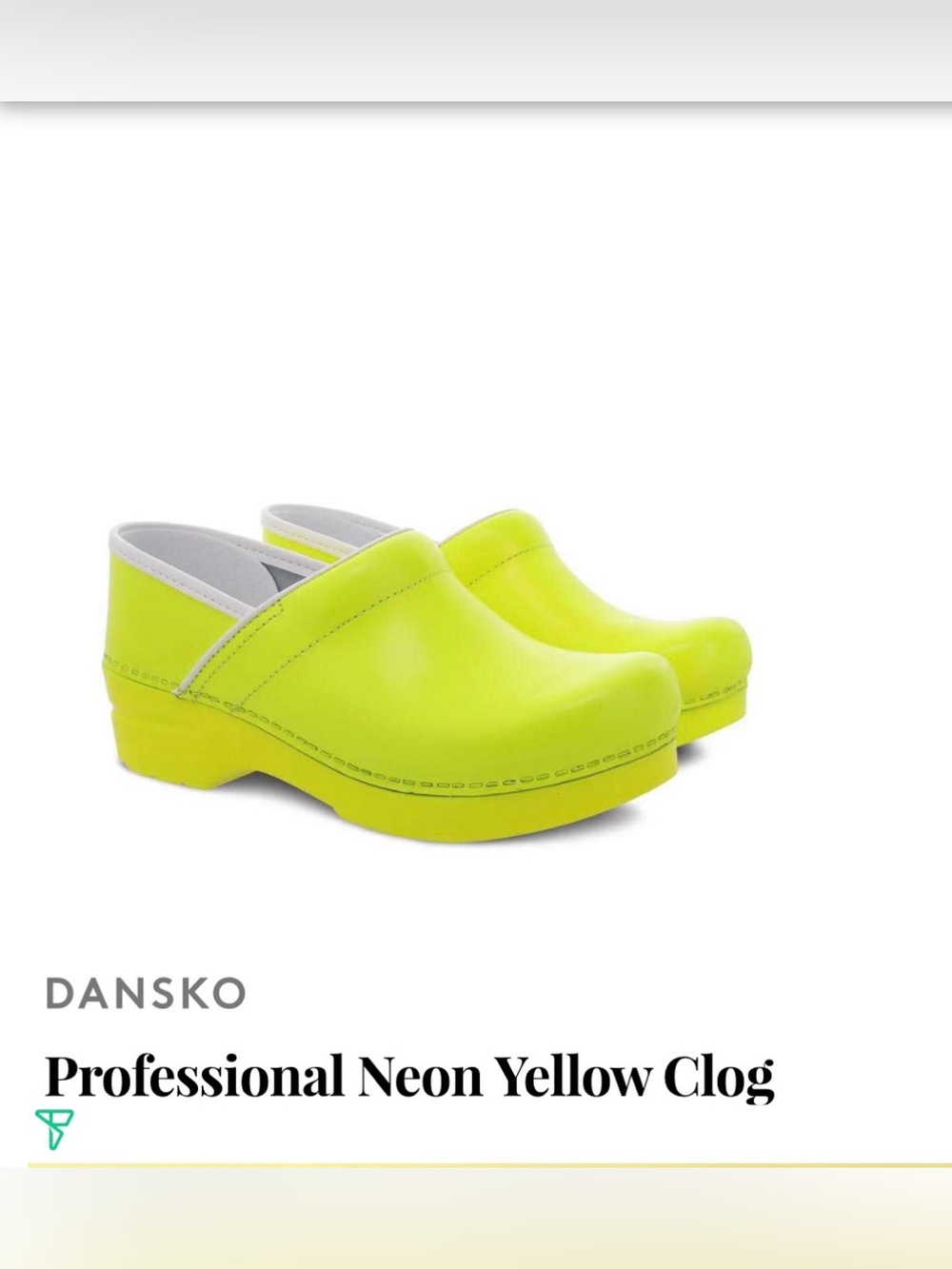 DANSKO Professional Neon Yellow Clogs